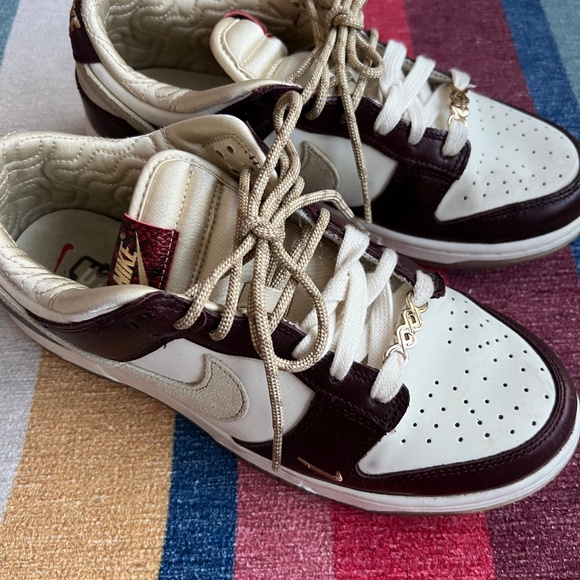 Nike Dunk Low LX "Sail/Team Gold/Burgundy Crush" Women's Shoe size 9 - Picture 7 of 11